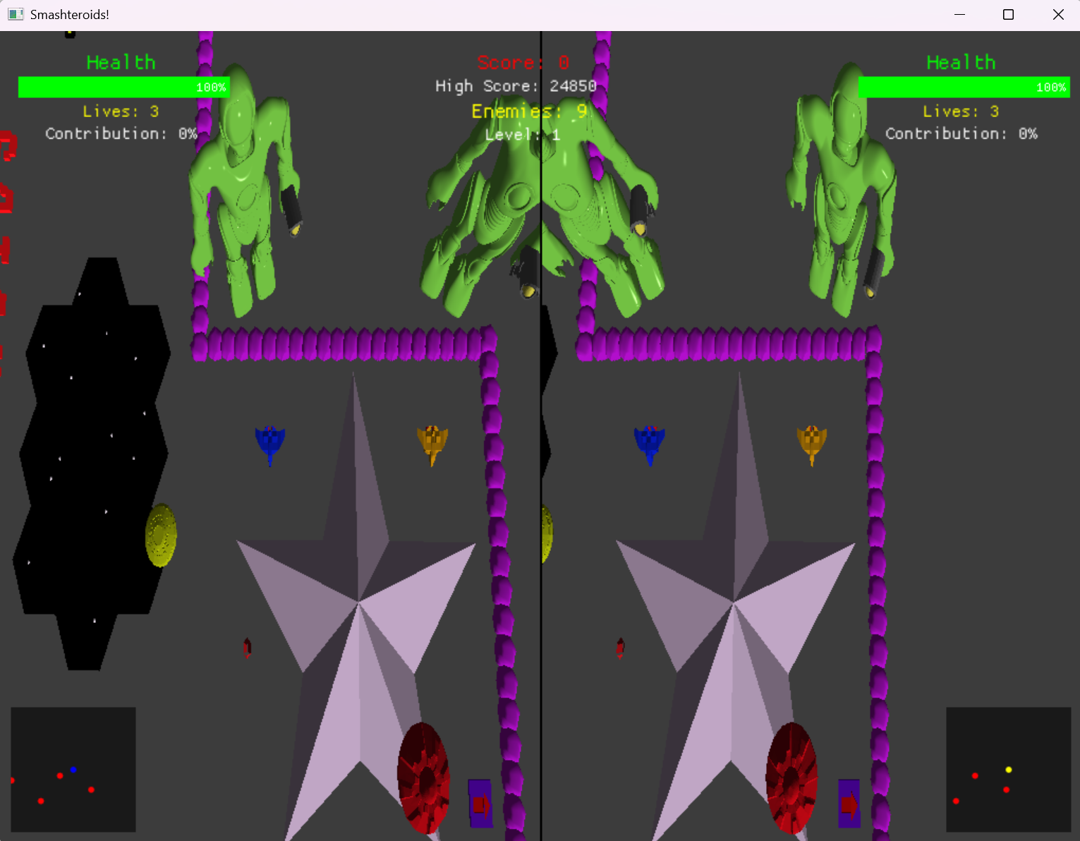 Smashteroids split screen